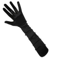 Carnaval verkleed handschoenen - dames - gala - zwart - satijn - 48 cm