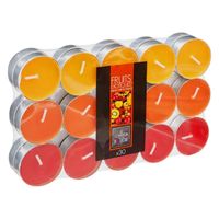 Geurkaars waxine/theelichtjes - 30x stuks - Tropisch fruit - 3,5 branduren Geurkaars waxine/theelichtjes - 30x stuks - Tropisch fruit - 3,5 branduren