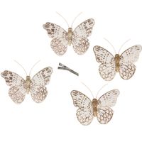 12x stuks decoratie vlinders op clip goud glitter 10 x 8 cm 12x stuks decoratie vlinders op clip goud glitter 10 x 8 cm