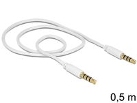 DeLOCK 83439 stereo audiokabel 3.5mm - 3.5mm, 0.5m male/male wit - thumbnail