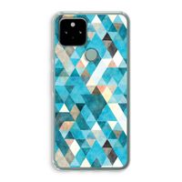 Gekleurde driehoekjes blauw: Google Pixel 5 Transparant Hoesje