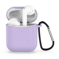 Draadloze oortelefoons schokbestendig silicone beschermhoes voor Apple AirPods 1/2 (paars)