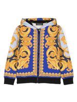 Versace Kids hoodie Barocco 660 à fermeture zippée - Bleu - thumbnail