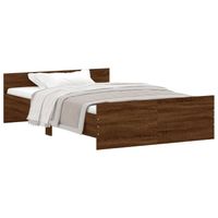 vidaXL Bedframe met hoofd- en voeteneinde bruineikenkleurig 120x200 cm