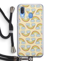 Regenboog: Samsung Galaxy A40 Transparant Hoesje met koord