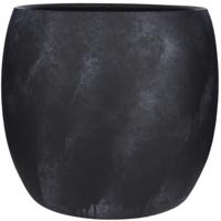 Mica Decorations Bloempot - mat zwart keramiek - H35 x D32 cm   - - thumbnail
