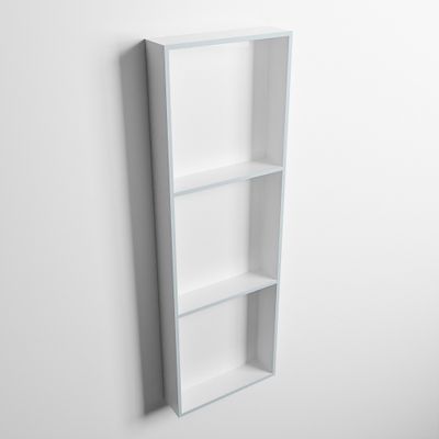 MONDIAZ EASY Nis 89,5x29,5cm in solid surface kleur Clay | Talc. 3 vakken geschikt voor in- of opbouw