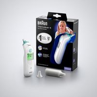 Braun ThermoScan 6 Contactthermometer Wit Oor Knoppen - thumbnail
