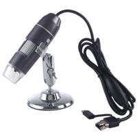 1000x Vergrootglas HD 0.3 MP beeld sensor 3 in 1 USB digitale microscoop met 8 LED & professionele standaard (zwart)