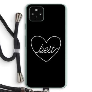 Best heart black: Pixel 5a 5G Transparant Hoesje met koord