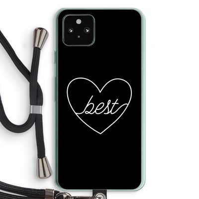 Best heart black: Pixel 5a 5G Transparant Hoesje met koord
