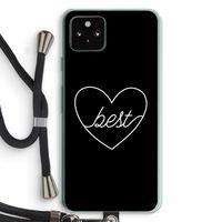Best heart black: Pixel 5a 5G Transparant Hoesje met koord