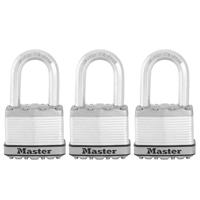 Set di 3 lucchetti Master Lock M5eurtrilf - Sicurezza molto elevata - acciaio a carico - uso esterno - Anse M