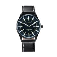 CAGARNY 6866 Fashion Dual Quartz beweging polshorloge met lederen Band (geel nummer)