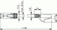 Telegärtner Cat.5e - Wiring 1:1 - U/UTP (PVC) MP8 100-1,0 green netwerkkabel 1 m - thumbnail
