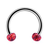 Circular barbell Chirurgisch staal 316L / Kristal Circular Barbells - thumbnail