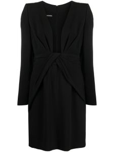 Emporio Armani robe drapée à manches longues - Noir