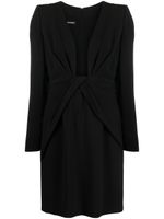 Emporio Armani robe drapée à manches longues - Noir