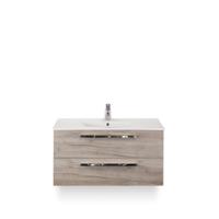 Seville Badmeubelset 100 cm - Craft Oak - Keramische Wastafel Wit Enjoy