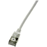 LogiLink CQ9052S RJ45 Netwerkkabel, patchkabel CAT 6A U/FTP 2.00 m Grijs Extreem dun, Vlambestendig, Flexibel, Folie afscherming, Halogeenvrij, Snagless,