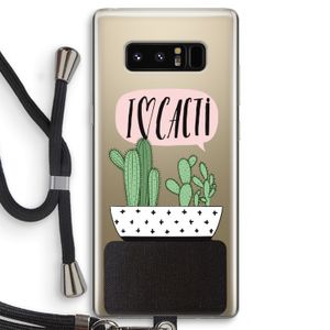 I love cacti: Samsung Galaxy Note 8 Transparant Hoesje met koord
