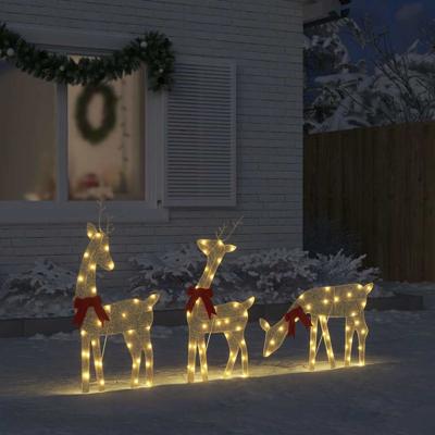 VidaXL Kerstdecoratie rendier 3 st 90 led&apos;s warmwit