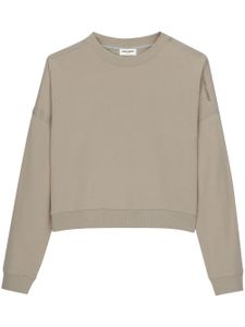 Saint Laurent sweat crop à logo brodé - Tons neutres