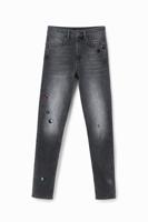 Push-up skinny jeans met borduursels - BLACK - 42