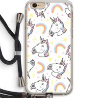 Rainbow Unicorn: iPhone 6 PLUS / 6S PLUS Transparant Hoesje met koord