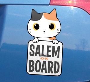 Auto bumper sticker schattige kat aan boord met naam