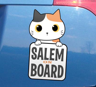 Auto bumper sticker schattige kat aan boord met naam