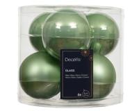Kerstballen glas d8 cm matcha green 6 st Decoris - Decoris