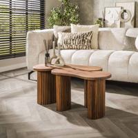 LifestyleFurn Organische Salontafel 'Jarius' Acaciahout, Set van 2 stuks