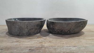 Doppelwaschbecken Flussstein RM250322AB, 47x36x15 cm