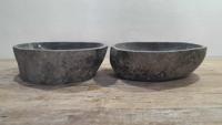 Doppelwaschbecken Flussstein RM250322AB, 47x36x15 cm Doppelwaschbecken Flussstein RM250322AB, 47x36x15 cm