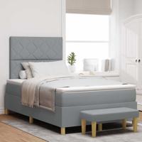 Boxspring bed met matras Lichtgrijs 120 x 200 cm Stof