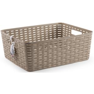 Opbergmand - Kastmand - rotan kunststof - lichtbruin - 12 Liter - 30 x 37 x 13 cm