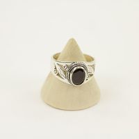Zilveren Ring met Granaat Maat 19 (Sterling Zilver 925) - thumbnail