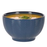 Soepkom Fishbone - blauw - 14 x 8 cm - keramiek - kommetjes - 680 ml
