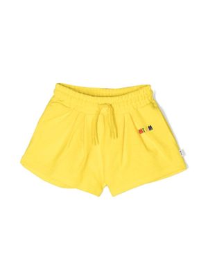 MSGM Kids short en coton à logo brodé - Jaune