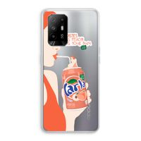 Peach please!: Oppo A95 5G Transparant Hoesje