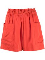 casa raki short Emilia à taille haute froncée - Rouge