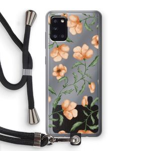 Peachy flowers: Samsung Galaxy A31 Transparant Hoesje met koord