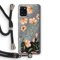 Peachy flowers: Samsung Galaxy A31 Transparant Hoesje met koord
