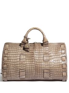 Bottega Veneta Pre-Owned sac fourre-tout Weekend à effet peau de crocodile - Tons neutres