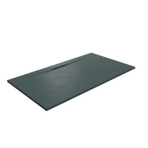Balmani Juno douchebak 160 x 90 cm composietmarmer grafietgrijs leisteenstructuur