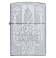 Zippo Aansteker Harley-Davidson Silver Flames Design