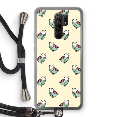 Vogeltjes: Xiaomi Redmi 9 Transparant Hoesje met koord