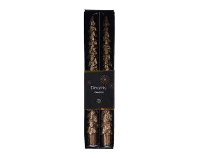 Dinerkaars wax d2.2h25 cm gember 2st kerst - Decoris