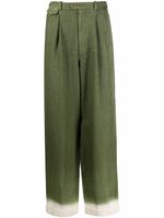 Nick Fouquet pantalon ample à chevilles contrastantes - Vert - thumbnail